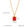Stainless Steel Women's Necklaces Inlaid Zircon Geometric Style