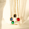 Stainless Steel Women's Necklaces Inlaid Zircon Geometric Style