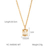 Stainless Steel Women's Necklaces Inlaid Zircon Geometric Style