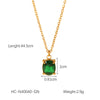 Stainless Steel Women's Necklaces Inlaid Zircon Geometric Style