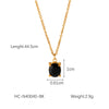 Stainless Steel Women's Necklaces Inlaid Zircon Geometric Style