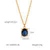Stainless Steel Women's Necklaces Inlaid Zircon Geometric Style