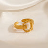 Stainless Steel Women's Opening Adjustable Letter Ring With Electroplating Simple Fashion Niche Style