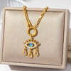 Stainless Steel Women's Personality Drop Shape Pendant Necklace With Snake Bone Chain And Electroplating