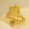 Stainless Steel Women's Ring Retro Classic Irregular Love Hammer Pattern Electroplating