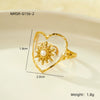 Stainless Steel Women's Ring With Flower Pattern And Electroplating Light Luxury Style