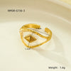 Stainless Steel Women's Ring With Flower Pattern And Electroplating Light Luxury Style