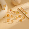 Stainless Steel Women's Ring With Flower Pattern And Electroplating Light Luxury Style