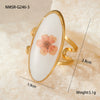 Stainless Steel Women's Ring With Flower Pattern And Electroplating Light Luxury Style