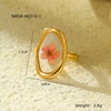 Stainless Steel Women's Ring With Flower Pattern And Electroplating Light Luxury Style