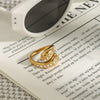 Stainless Steel Women's Ring With Geometric Pattern And Electroplating Light Luxury Style