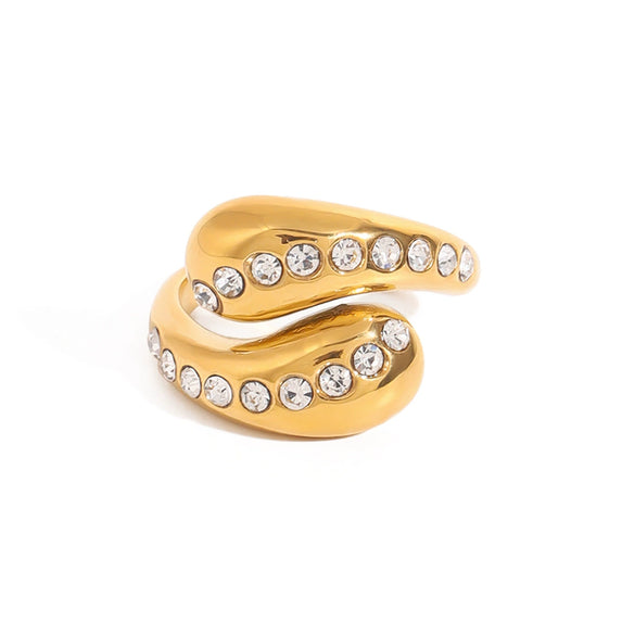 Stainless Steel Women's Ring With Geometric Pattern And Electroplating Light Luxury Style