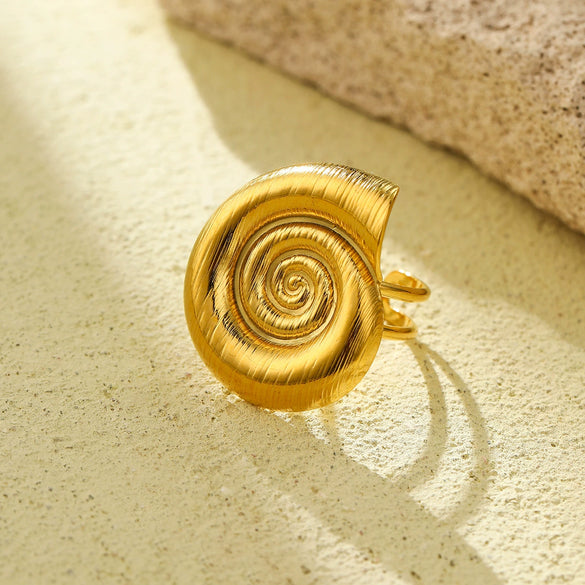 Stainless Steel Women's Ring With Starfish Marine Element And Electroplating Treatment Light Luxury Style