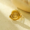 Stainless Steel Women's Ring With Starfish Marine Element And Electroplating Treatment Light Luxury Style