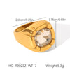 Stainless Steel Women's Rings Inlaid With Zircon Geometric Style Jewelry