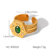 Stainless Steel Women's Rings Inlaid With Zircon Geometric Style Jewelry