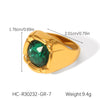 Stainless Steel Women's Rings Inlaid With Zircon Geometric Style Jewelry