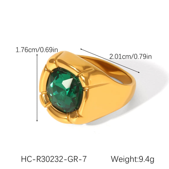 Stainless Steel Women's Rings Inlaid With Zircon Geometric Style Jewelry