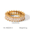 Stainless Steel Women's Rings Inlaid With Zircon Geometric Style Jewelry