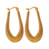 Stainless Steel Women's Spring Cshaped Bamboo Twist Water Drop Asymmetry Pendant Earrings Jewelry Accessories Electroplated