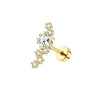 Stainless Steel Women's Star Shape Earrings With 14K Real Gold Plating