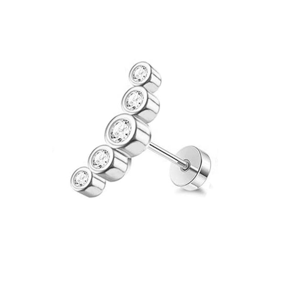 Stainless Steel Women's Star Shape Earrings With 14K Real Gold Plating