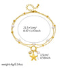 Stainless Steel Women's Starfish Star Pendant Doublelayered Anklet Foot Jewelry