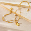 Stainless Steel Women's Starfish Star Pendant Doublelayered Anklet Foot Jewelry