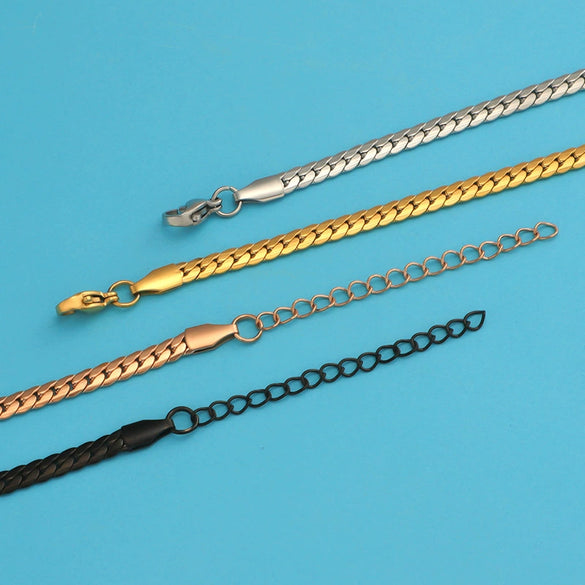Stainless Steel Woven Flat Chain Electroplated Unisex Animal Style Bracelet Jewelry Accessories