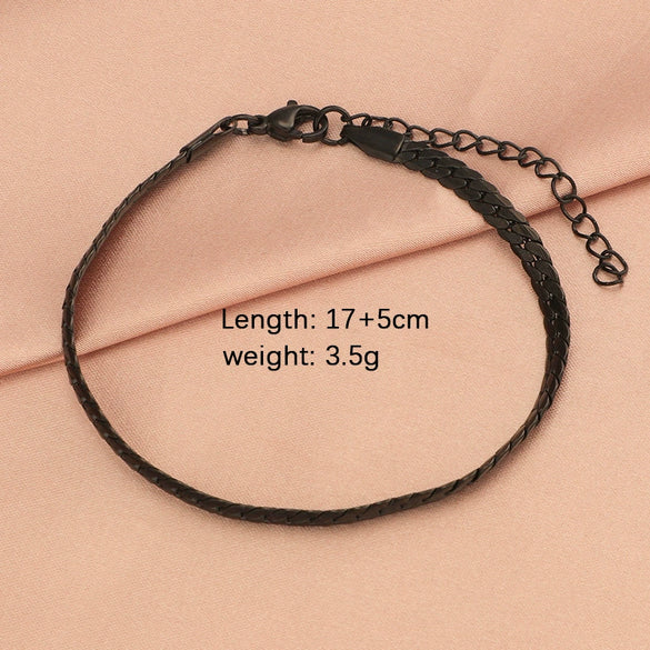 Stainless Steel Woven Flat Chain Electroplated Unisex Animal Style Bracelet Jewelry Accessories