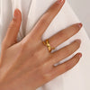 Stainless Steel Xshaped Ring Electroplated Geometric Style For Women