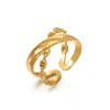 Stainless Steel Xshaped Ring Electroplated Geometric Style For Women