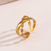 Stainless Steel Xshaped Ring Electroplated Geometric Style For Women