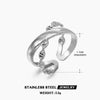 Stainless Steel Xshaped Ring Electroplated Geometric Style For Women