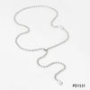Stainless Steel Y Shaped Tassel Necklace With Geometric Pattern Round Bead Electroplated Women's Long Style