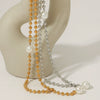 Stainless Steel Y Shaped Tassel Necklace With Geometric Pattern Round Bead Electroplated Women's Long Style