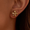 Stainless Steel Zircon Beads Geometric Flower Earrings With Electroplating For Women Fashion Style