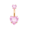 Stainless Steel Zircon Belly Button Ring And Nail Set With Star Pattern And Rose Gold Electroplating
