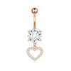 Stainless Steel Zircon Belly Button Ring And Nail Set With Star Pattern And Rose Gold Electroplating
