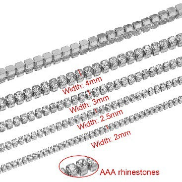 Stainless Steel Zircon Claw Chain Jewelry Necklace Bracelet Accessories
