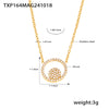Stainless Steel Zircon Double Round Set Jewelry With Electroplating For Women Minimalist Style