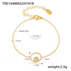 Stainless Steel Zircon Double Round Set Jewelry With Electroplating For Women Minimalist Style