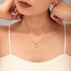 Stainless Steel Zircon Double Round Set Jewelry With Electroplating For Women Minimalist Style