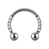 Stainless Steel Zircon Electroplated Gold Carved Inlaid Ushaped Earrings Nose Ring Ear Bone Ring
