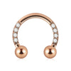 Stainless Steel Zircon Electroplated Gold Carved Inlaid Ushaped Earrings Nose Ring Ear Bone Ring