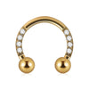 Stainless Steel Zircon Electroplated Gold Carved Inlaid Ushaped Earrings Nose Ring Ear Bone Ring