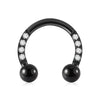 Stainless Steel Zircon Electroplated Gold Carved Inlaid Ushaped Earrings Nose Ring Ear Bone Ring