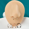 Stainless Steel Zircon Electroplated Gold Carved Inlaid Ushaped Earrings Nose Ring Ear Bone Ring