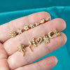 Stainless Steel Zircon Electroplated Heart Pattern Inner Tooth Lip Nail Snake Leaf Earrings