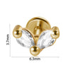 Stainless Steel Zircon Electroplated Heart Pattern Inner Tooth Lip Nail Snake Leaf Earrings